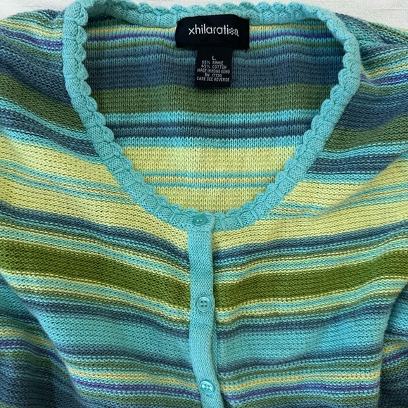 Y2K Striped Knit Spring Sweater - Picture 2 of 6
